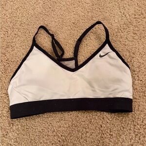 Nike Women's Black Trim White Sports Bra